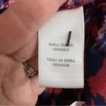 Rebecca Taylor  Silk Floral Long Sleeve Peasant Top Tie Neck Sz 2 Red Purple Photo 5