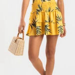 Womens Francescas Mi Ami Island Palm Print Pull On Tiered Mini Skirt Photo 0