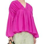NWOT Stine Goya Maelys Ruched Long Sleeve Blouse in Flamingo XS Pink Photo 8