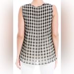 Max Studio  Black & Ivory Gingham Plaid Pleated Sleeveless Tank Top Blouse  - XS Photo 2