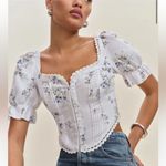 Reformation NWOT Simmie Linen Floral Corset Top US6 Photo 0