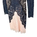 Anthropologie Peter Som x Made in Kind Patchwork Lace Long Sleeve Pencil Dress Pink Navy 0 Photo 5