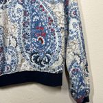 Free People  Blue Paisley Bomber Jacket Photo 10