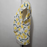 Hippie Rose  Lemon Print Twist Front Blouse Size Small Photo 2