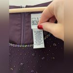 R & M Richards Vintage 90s Beaded Bi Layer Burgundy Sheath Midi Dress Size 18 Photo 3