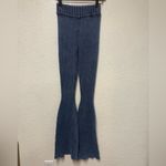 Maniere De Voir Manière De Voir Blue Ribbed Knit Flare Pants Size Medium Photo 1