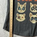 KISS Cats Graphic Tank Top Gray Sleeveless Band Tee‎ Rock and Roll Cat Lover Photo 4