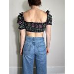 ZARA  Black Floral Crop Top Size XS Photo 5
