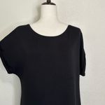 Lou & grey  SignatureSoft Black Short Sleeves Shirt Dress Photo 2