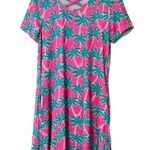 Simply Southern  women’s size small pullover dress with pockets pink aqua tress Photo 9