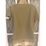 DKNY  V-Neck Chiffon Trim Top Sage Green Size Medium Photo 3