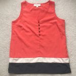 Olive & Oak Orange/Cream/Grey Button Tank Photo 0