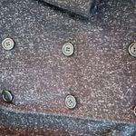 Vintage Forte black speckled trench maxi wool coat XL Photo 2