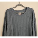 Chaser Waffle Knit Tunic Thermal Top Womens Size XXL Long Sleeve Teal Blue Photo 4