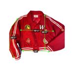 Wahine Red Wool Blend Varsity Bomber Jacket Aloha Hawaii Patch Lined M Size M Photo 1