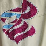 Rocawear Sweatshirt Vintage 90s Women 2X Plus Sequin Yellow Hood Zip 3/4 Sleeve Photo 6