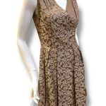 Vintage 60s Floral Brocade Brown Gold Asian Sleeveless Cocktail Dress Medium Photo 6