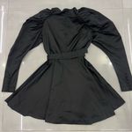 ROTATE Puff Sleeve Belted Mini Dress Black Size 8 Photo 5