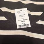 White House | Black Market  Women XS Black White Peach Stripe Tunic Shirt Dress NEW Photo 3