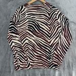 Banana Republic  Lightweight Sweater XL Tan Zebra Mobwife Safari Chic Maximalist Photo 3