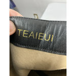 Womans Teaieui Knee Length Combat Boots 8 Black Heel Zip Stretch Photo 5