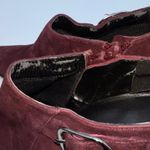 Bandolino  Burgundy Suede Square Toe Ankle Booties Buckle Womens 6.5M Western Photo 1