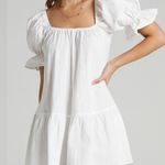 Boutique White Puffy Sleeve Dress Size M Size M Photo 0