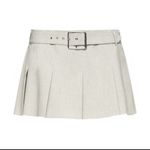 Free People  SER.O.YA Kimi Low Rise Gray Pleated Mini Skirt with Belt Size Small Photo 4