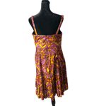 Boston Proper ‎ Ethnic Print Tiered Swing Dress Size 10 BOHO Retro Colorful Photo 5
