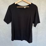 James Perse Women's Black Short Sleeve Crew Neck T-Shirt Size 2 Photo 0