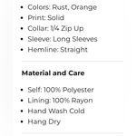 Kori  1/4 zip Sherpa pullover. Size Large. Rust Photo 7