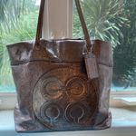 Coach  Metallic Leather Embossed Tote Photo 13