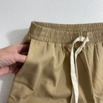 ZARA BASIC Beige White Stripe Jogger Pants Elastic Waist Drawstring Women Size M Photo 6