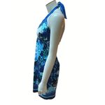 Cache Halter Dress Size 8 Blue Floral Print Polyester Spandex Photo 1