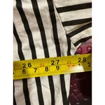 Striped Button Down Shirt Women's Small Cut Out Shoulder Long Sleeve White Photo 6