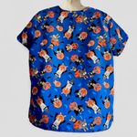 Blue Halloween Print Women's Blouse Size XL Photo 1