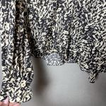 Gibson Latimer Black and Beige Long-Sleeve V-neck Blouse Size L Photo 6