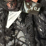 Allegra K  Black Lace Long Sleeve Bodysuit Photo 3