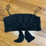 J.Crew Tie-Back Crop Top Womens Size Medium Black Linen Blend Adjustable Straps Photo 1