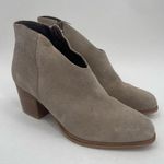 Jeffrey Campbell  Booties Size 7 Boots Suede Taupe Leather Owen Block Heel Zipper Photo 15