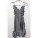 Free People  Women's Dress Adella Slip Mini Charcoal Gray Lace Feminine Size XS Photo 13