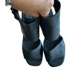 Eileen Fisher Black Arts Ankle Cuff Leather Sandals 7.5 Elegant Tumbled Leather Photo 3