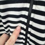 CAbi Byline Jacket Size XS Black White Striped Knit Zip Up Stretch Soft Neutral Photo 6