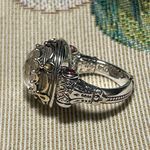 Konstantino Sterling Silver & 18K Gold Mother of Pearl & Pink Tourmaline Ring Size 6 Photo 4