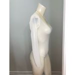 SKIMS Size XL Jelly Sheer Long Sleeve Bodysuit Top Scoop Neck Marble White NWT Photo 5