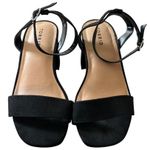 Torrid Platform Block Heel Sandal Sz 7 Extra Wide Black Velvet Ankle Strap Photo 1