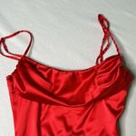 Oh Polly  Red Satin Bodycon Mini Dress Photo 4