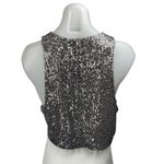 H&M Women's Silver Sequin Embellished Sleeveless Muscle Tee Crop Tank Top Size L Photo 1