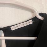 Three Eighty Two Womens Sheer Blouse Cap Sleeve Keyhole Back Pockets XS Black‎ Black Photo 2