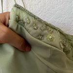 Badgley Mischka Sage Green Silk Embelished Flare Cocktail Dress Size 10 Photo 8